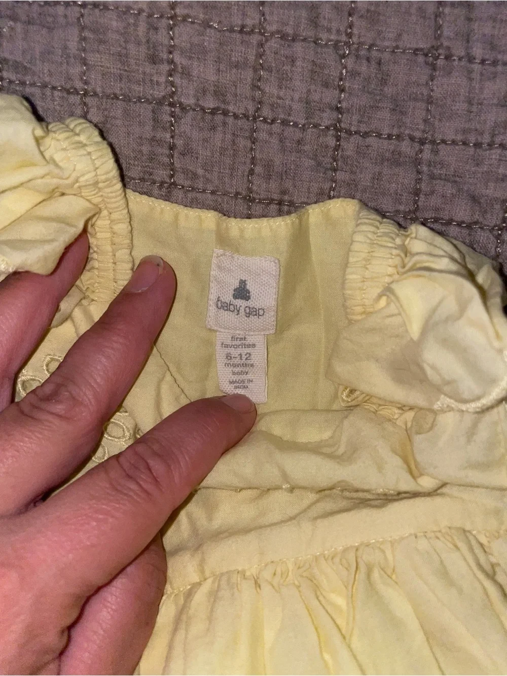 GAP Baby Yellow Eyelet Dress Set